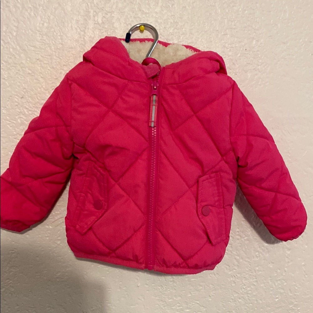 Little Me Fuchsia Quilted Hooded Jacket